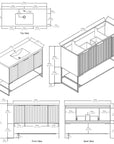 48” White Freestanding Single Sink Vanity with Drawers, Soft-Close Storage & Open Shelf