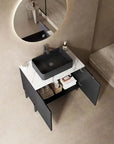 30 inch black bathroom vanities 30 inches with spacious interior storage in modern bathroom | Ace Decor