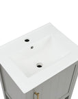 Mistford Series 20" grey bathroom vanity unit with ceramic sink top detail.