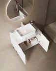 30 inch 1 sink bathroom vanity with interior storage in a modern bathroom setting | Ace Decor