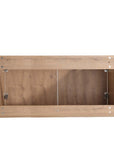 Rear view of the 36 inch bathroom floating vanity in oak finish showing durable plywood construction.