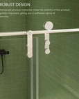 Close-up of shower door 60 x 76 with robust sliding hardware and modern design | Ace Decor