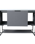 Side cabinets of the Striata 48" freestanding bathroom vanity.