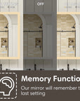 Single-door medicine cabinet memory function demonstration, retains last lighting setting after restart.