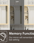 Medicine cabinet mirror with memory functions.