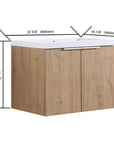 Monterey Series 24" Floating Bathroom Vanity in Imitative Oak with Integrated Sink and Double-Door Storage Cabinet