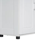 62”(H) Freestanding Bathroom Floor Storage Cabinet, 4 Adjustable Shelves