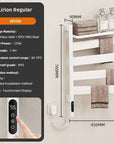 Lirion Series 18" x 30" Heated Towel Rack with 4×180° Swing Bars, Foldable Shelf & Smart LED Control - White