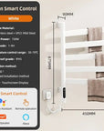 Velin Smart Control white heated towel rail radiator with WiFi, timer and IPX5 waterproof rating | Ace Decor