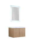Monterey Series 30" Floating Bathroom Vanity in Imitative Oak with Integrated Sink and Double-Door Storage Cabinet