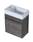 Aeris Series 18" Wall-Mounted Bathroom Vanity with Integrated Sink, Plaid Grey Oak