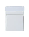 18" white bathroom sink with vanity featuring clean front view and compact design | Ace Decor