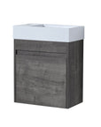 18'' Floating Bathroom Vanity with White Resin Sink & Soft-Close Door color: Plaid Grey Oak