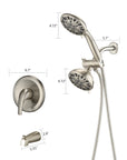 Briar 2-in-1 Dual Shower System with Tub Spout - Brushed Nickel