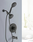 Briar 2-in-1 Dual Shower System with Tub Spout - Matte Black
