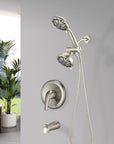 Briar 2-in-1 Dual Shower System with Tub Spout - Brushed Nickel