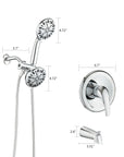 Briar 2-in-1 Dual Shower System with Tub Spout - Chrome