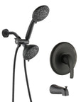 Briar 2-in-1 Dual Shower System with Tub Spout - Matte Black