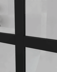 16-grid matte black frame detail for panel shower door 34x72 | Ace Decor