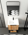 Freestanding 24 inch bathroom vanity with sink top view in modern bathroom setup | Ace Decor