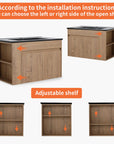 30" wall mounted vanity units with adjustable open shelf and double door cabinet | Ace Decor
