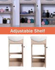 18" bathroom vanity with bowl sink featuring adjustable interior shelf options | Ace Decor