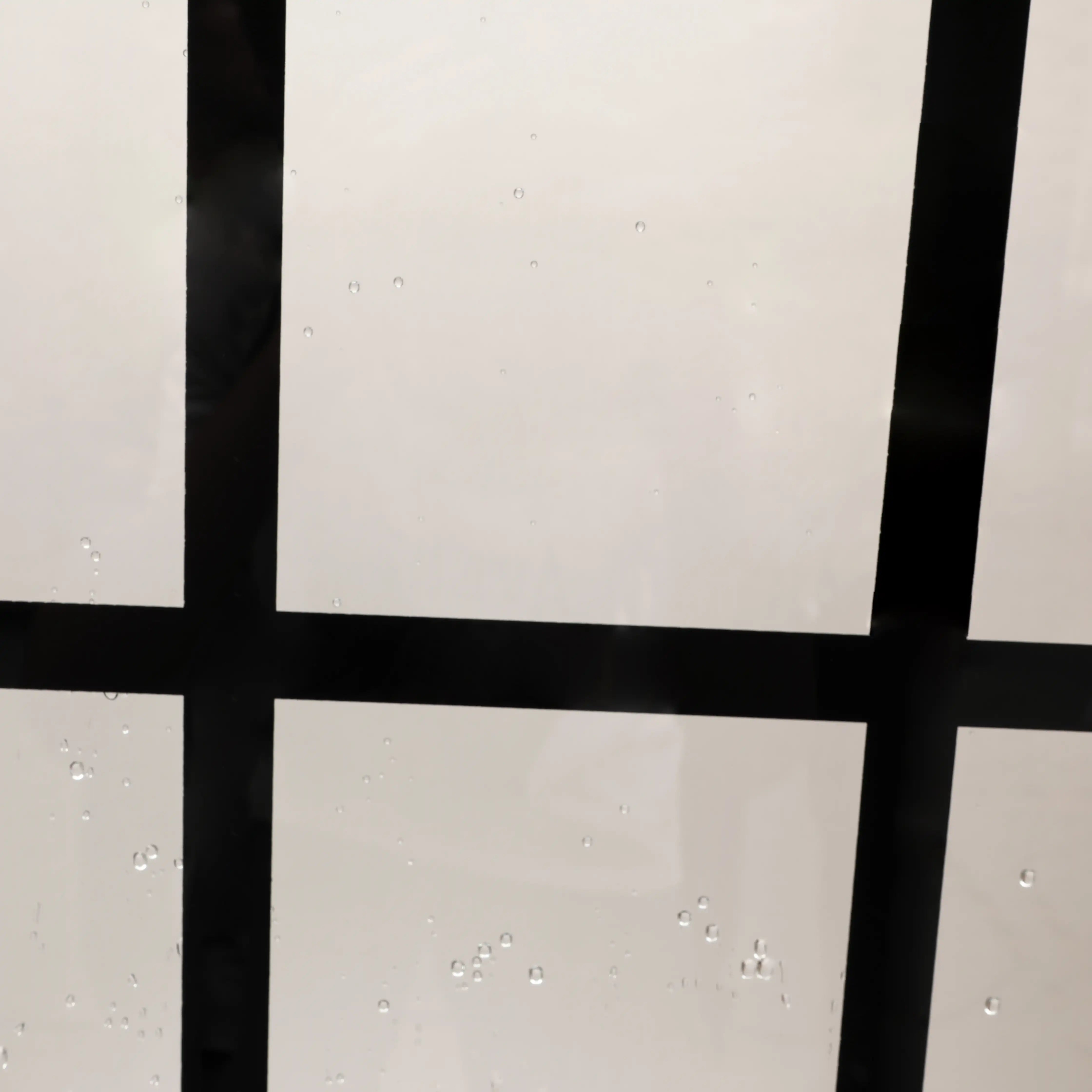 Frame detail of fixed shower door panel 34 x 72 inch black design | Ace Decor