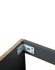 maple bathroom vanity 48 metal corner bracket detail for sturdy support | Ace Decor