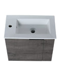 22" floating bathroom vanity sink with integrated white ceramic basin and side faucet hole | Ace Decor