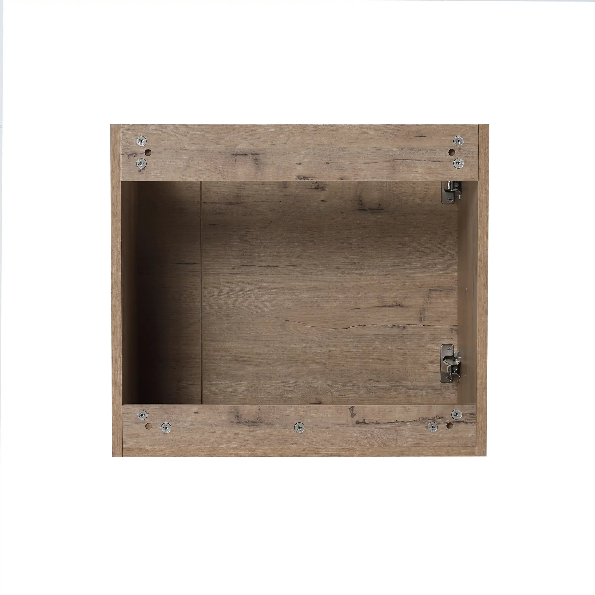 22” Imitative Oak Wall-Mounted Floating Bathroom Vanity Sink - 1 Storage Space & Side Faucet