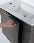 22” Wall-Mounted Floating Bathroom Vanity Sink – 3 Colors, 1 Storage Space, Side Faucet
