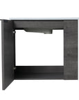 22" floating bathroom vanity sink with open cabinet interior and soft-close door storage | Ace Decor