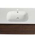 36 Inch California Walnut Wall-Mounted Bathroom Vanity with Gel Sink – Modern & Space-Saving Design