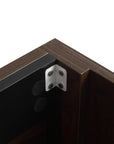 36" wall mounted single bathroom vanity interior hardware and mounting detail | Ace Decor
