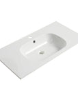 36 Inch California Walnut Wall-Mounted Bathroom Vanity with Gel Sink – Modern & Space-Saving Design