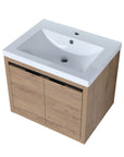 24" wall mounted vanity unit with integrated resin sink, angled view | Ace Decor
