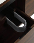 36" wall mounted single bathroom vanity integrated drain cutout inside cabinet | Ace Decor