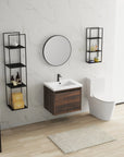 24" floating vanity bathroom styled in modern bathroom setting with wall-mounted design | Ace Decor