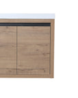24" wall mounted vanity unit oak cabinet detail with clean modern lines | Ace Decor