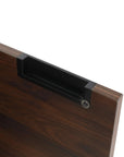 36" wall mounted single bathroom vanity with recessed handle detail in walnut finish | Ace Decor