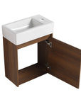 18" small makeup vanity with open door showing interior storage space | Ace Decor
