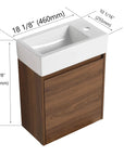 18" small makeup vanity with dimension details and ceramic sink | Ace Decor