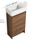 Bathroom Vanity with Single Sink and Soft-close Door for Small Spaces color: Brown Ebony