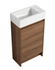 Bathroom Vanity with Single Sink and Soft-close Door for Small Spaces color: Brown Ebony