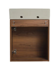 18" small makeup vanity rear interior view with open cabinet | Ace Decor