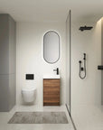 Bathroom Vanity with Single Sink and Soft-close Door for Small Spaces color: Brown Ebony