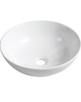 24" vessel sink vanity with round white ceramic basin top view | Ace Decor