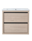 24" Bathroom Vanity with 2 Soft-Close Drawers color: Plain Light Oak