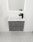 Top view of 22" floating bathroom vanity sink with integrated ceramic sink and pre-drilled faucet hole | Ace Decor