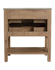 30" freestanding single bathroom vanity rear view showing internal drawer structure | Ace Decor
